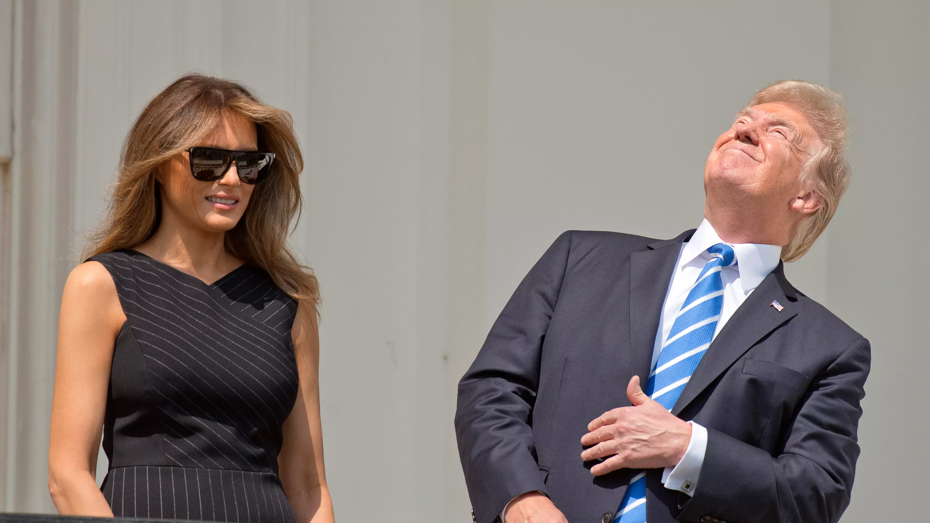 President Trump Looked At The Eclipse Without Glasses And The Internet Is Laughing 