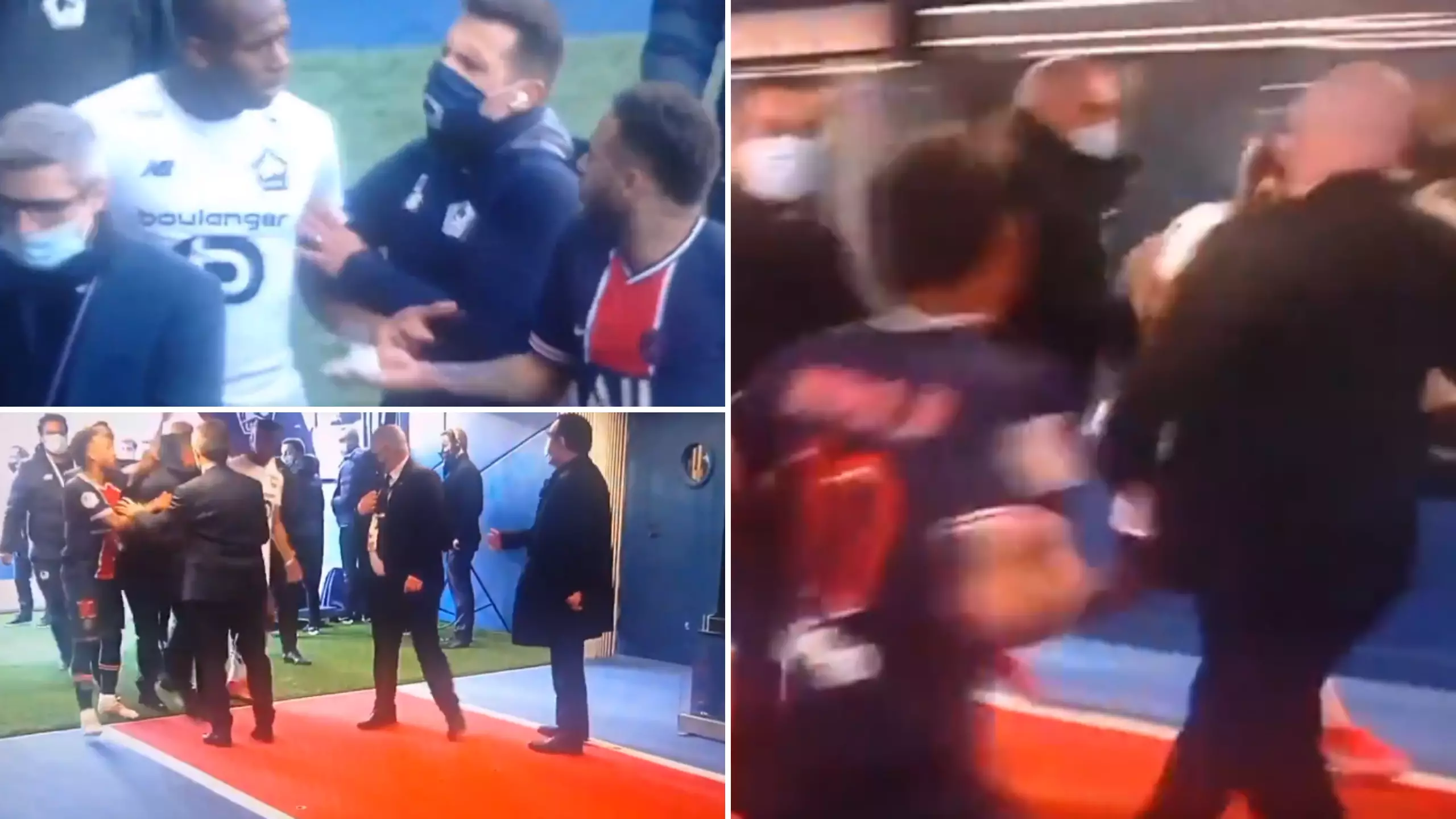 Shocking Footage Emerges Of Neymar And Tiago Djalo Clashing In Tunnel After Double Sending Off
