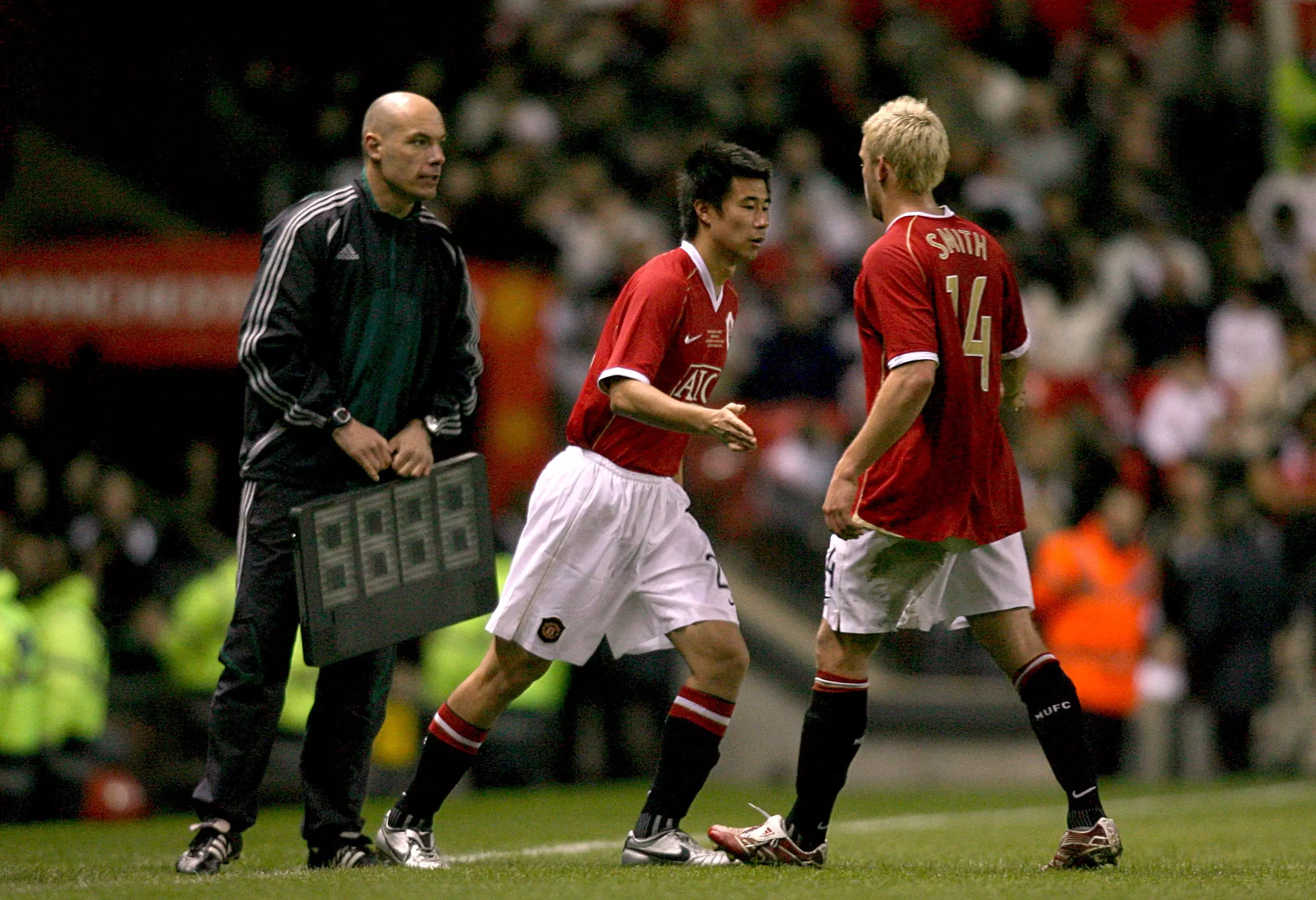 Dong comes on as a substitute for Alan Smith. Image: PA Images