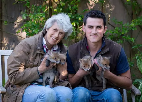 Farmer Chris Rolfe rescued the cubs and his mum Jean took over to help look after them.
