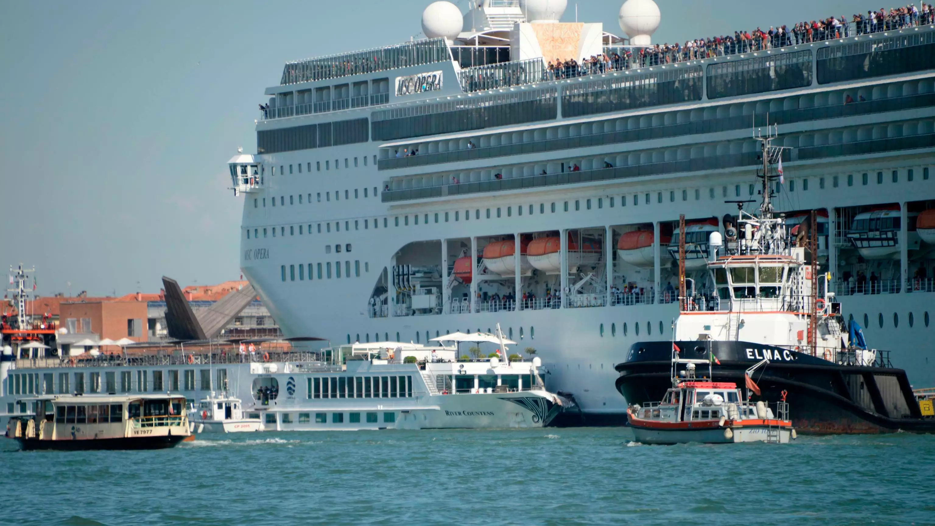 Cruise Ship Injures Five People As It Crashes Into Tourist Boat In Venice