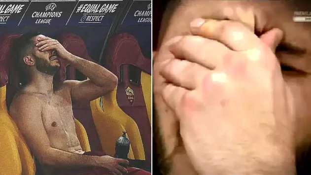 'Greek God' Kostas Manolas Reduced To Tears During The Singing Of 'Grazie Rome'