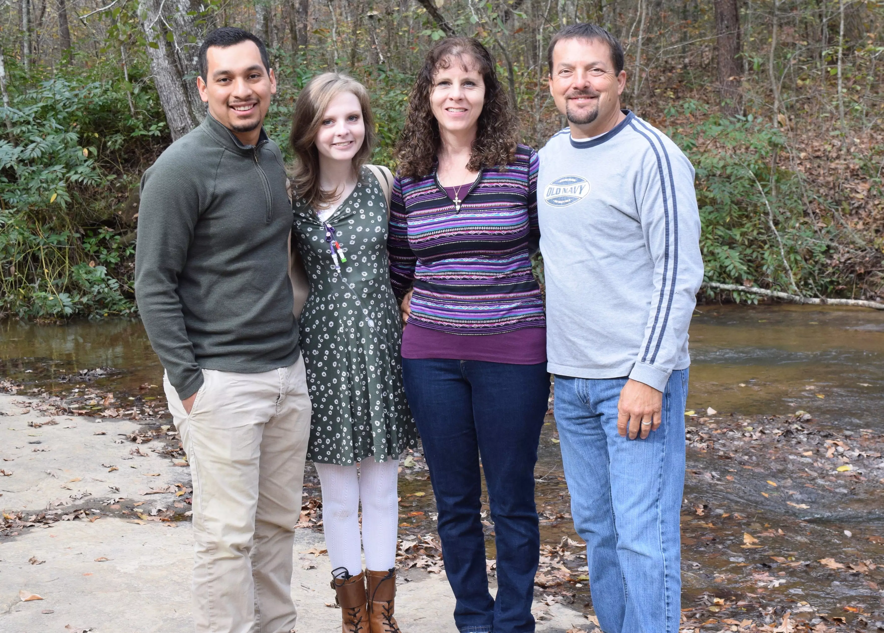 Cheyanne with her parents and fiance.