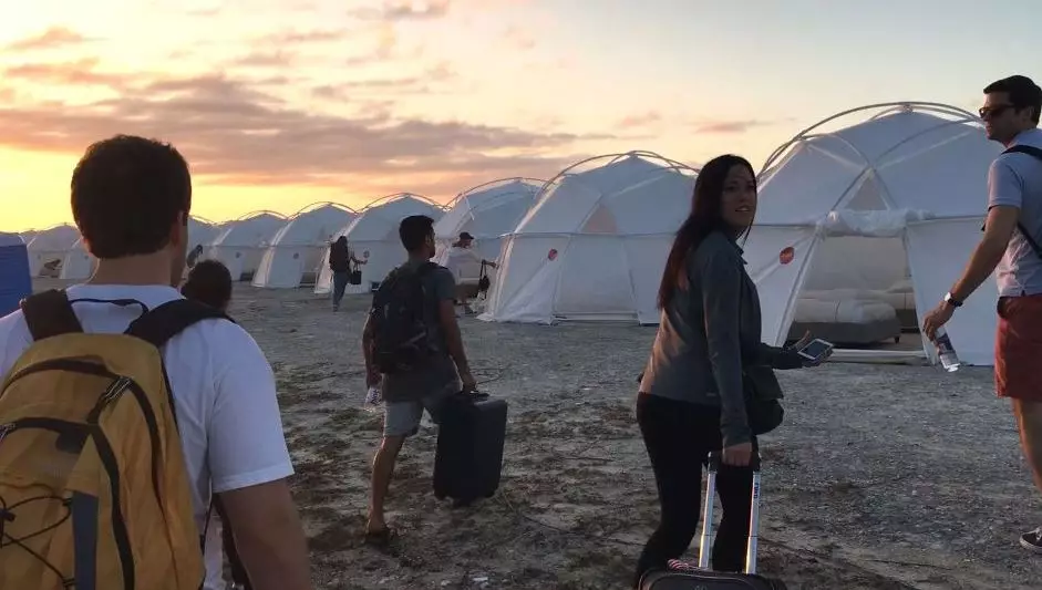 Festival-goers turned up to find that their 'luxury' accommodation was a water-logged tent.