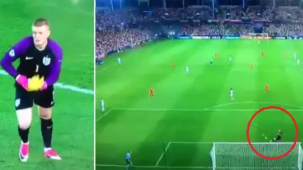 WATCH: Jordan Pickford's Perfectly Executed Goal Kick For England Under-21's