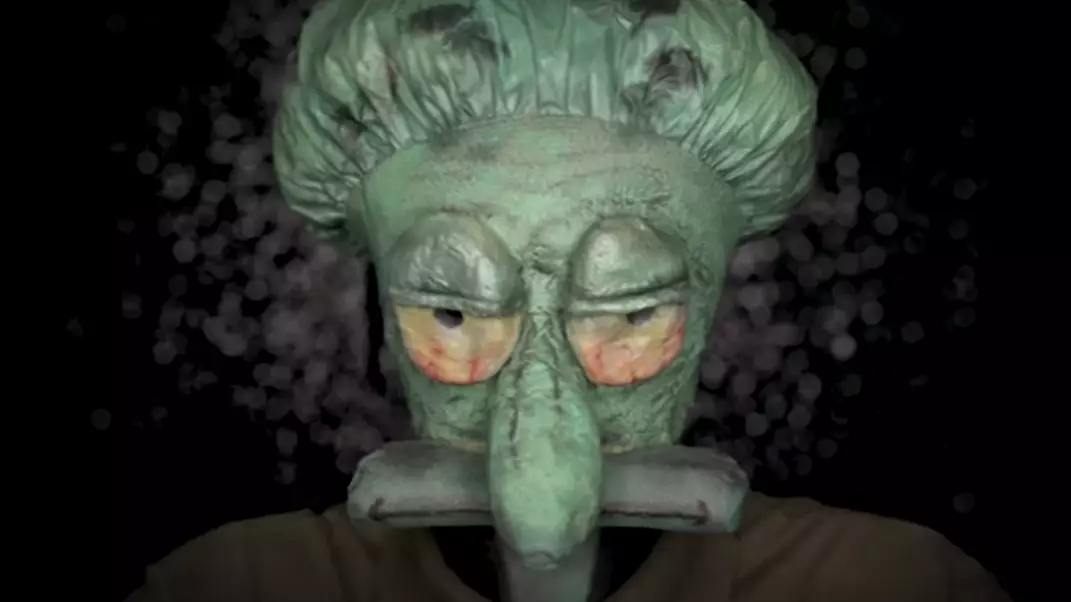 Makeup Artist Turns Herself Into Squidward Using A Condom, Shower Cap And Nipple Covers