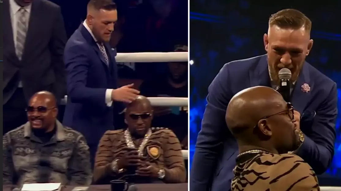 WATCH: Conor McGregor Slapped Floyd Mayweather's Head During London Press Conference 