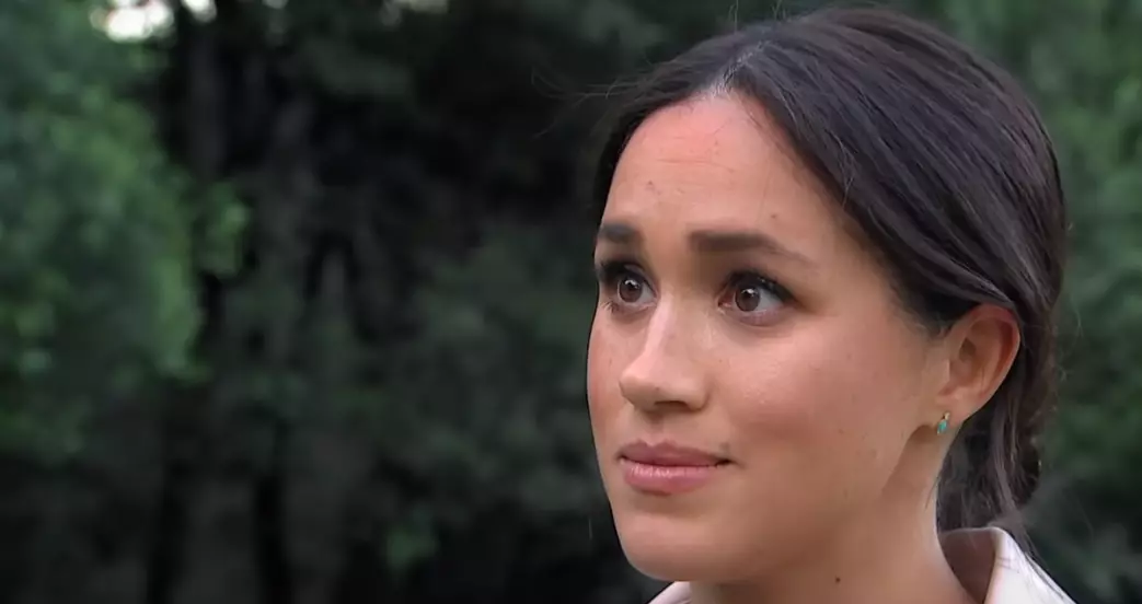 Meghan is visibly upset in the interview. (