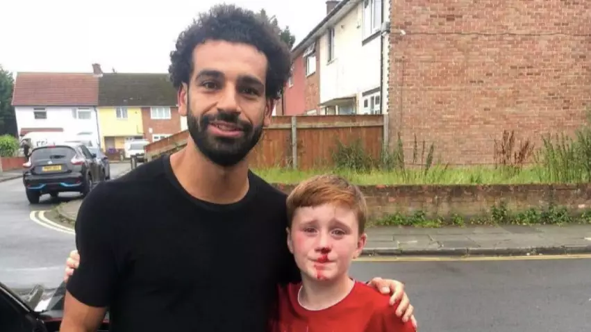 Mohamed Salah Turns Up At Home Of Boy, 11, Who Crashed Into Lamppost Waving At Him