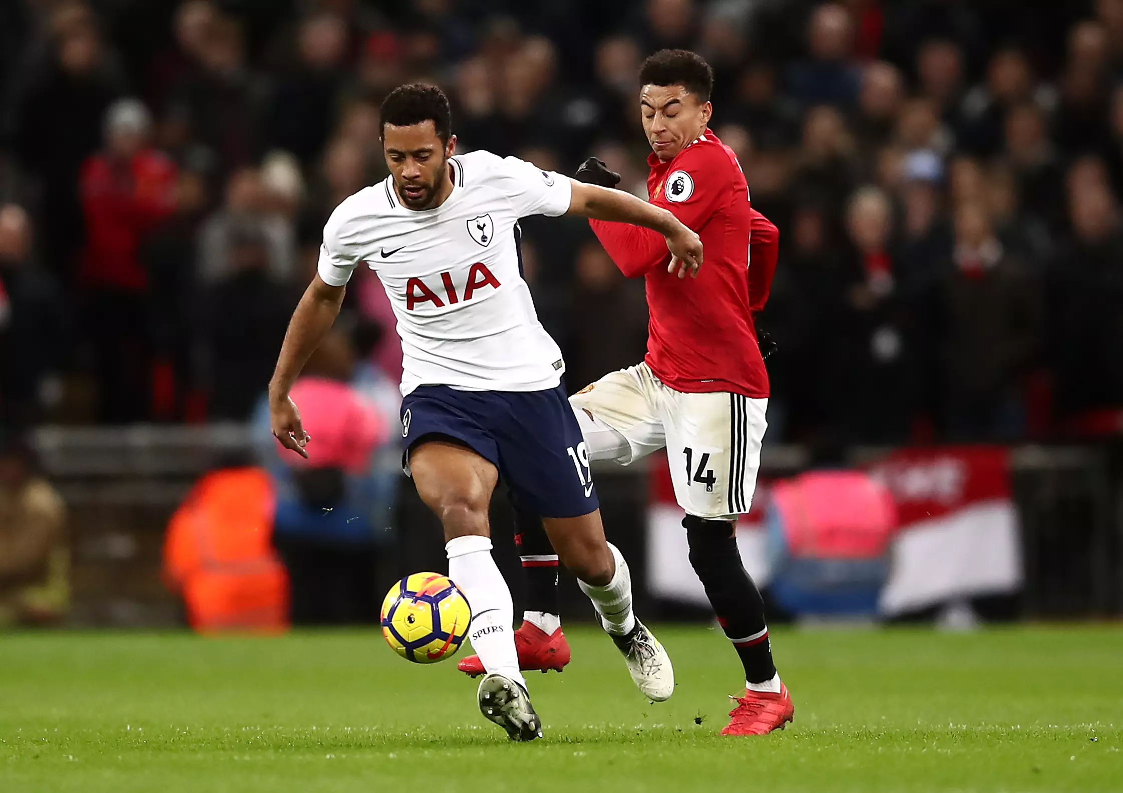 Dembele in action for Spurs against United. Image: PA