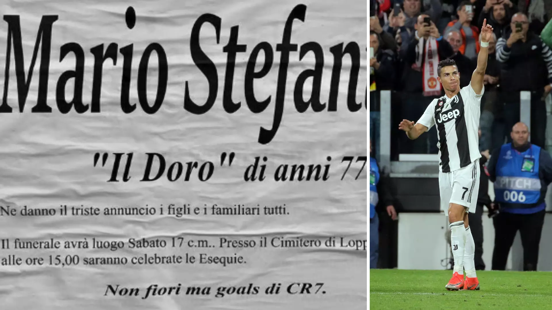 Juventus Fan Has An Unusual Request To Cristiano Ronaldo On His Funeral Notice