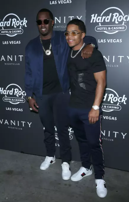 Justin Combs with dad P Diddy in 2017.