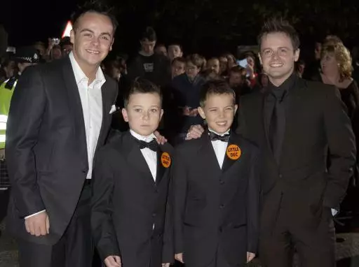 Ant and Dec with the original Little Ant and Dec in the early 2000s.