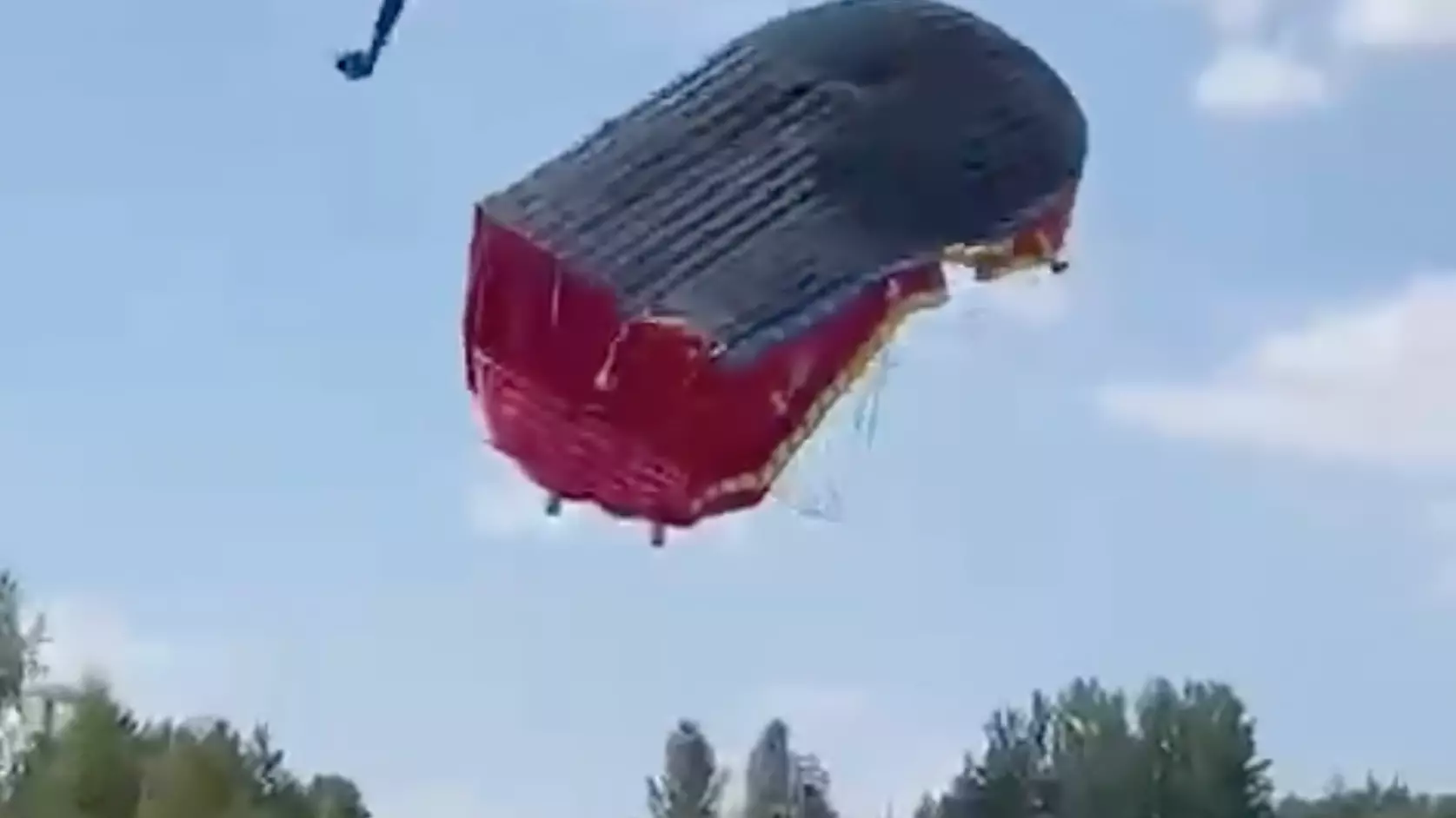Horrifying Moment Bouncy Castles Come Loose And Fly Off Hurling Children Into The Air 