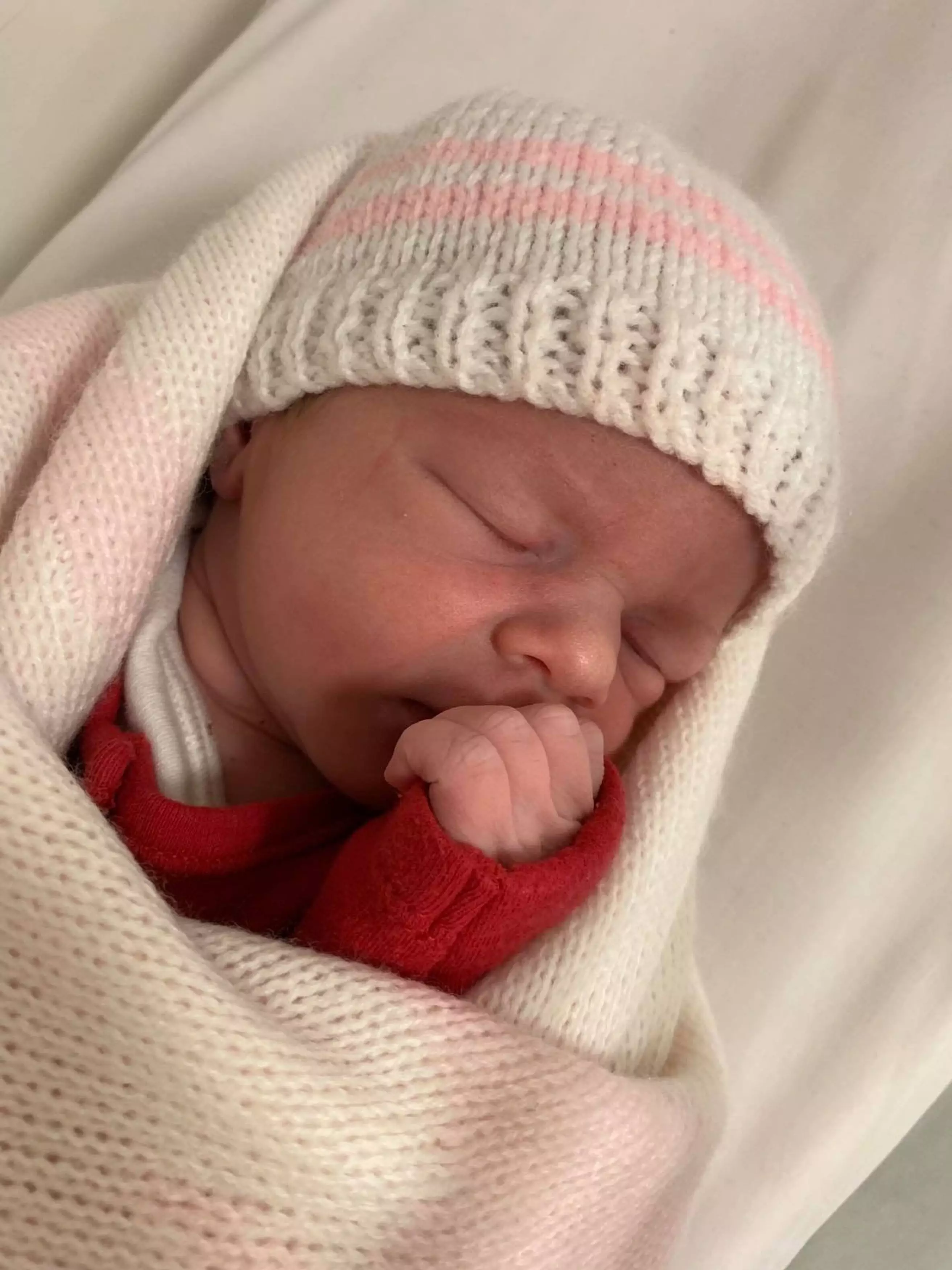 Little Sienna weighed in at 7lbs 5.5oz - both mum and baby were given a perfect bill of health and sent home (