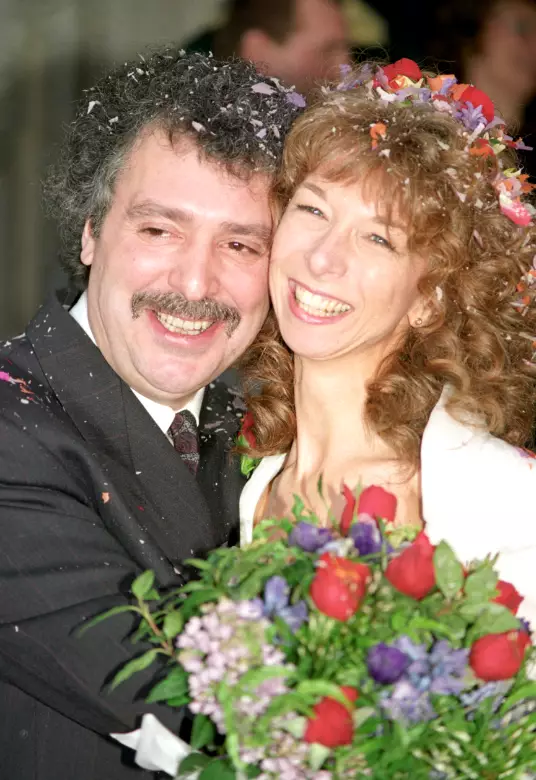 Angelis with ex-wife Helen Worth.