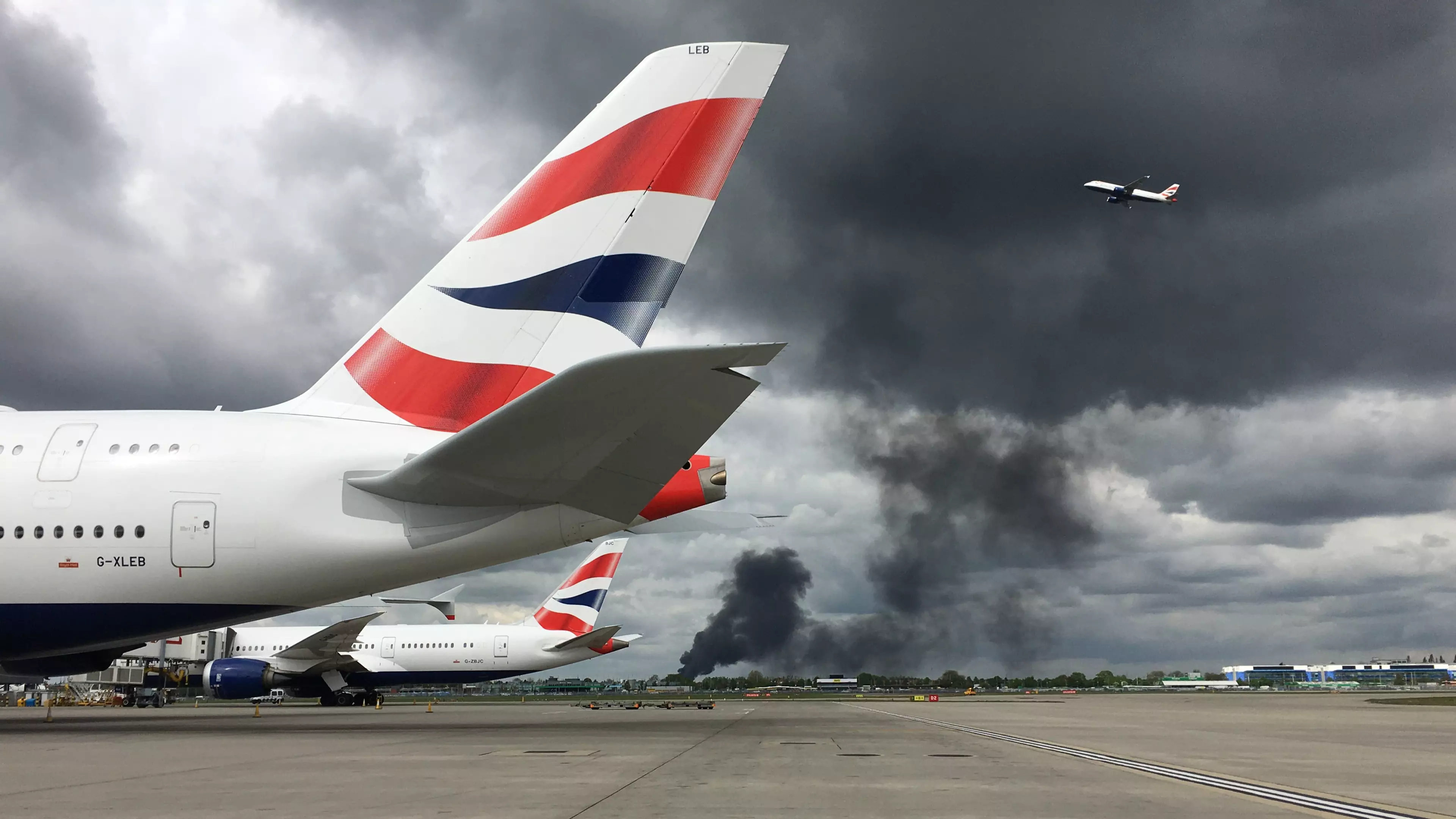 Fire Breaks Out At Warehouse Near London's Heathrow Airport