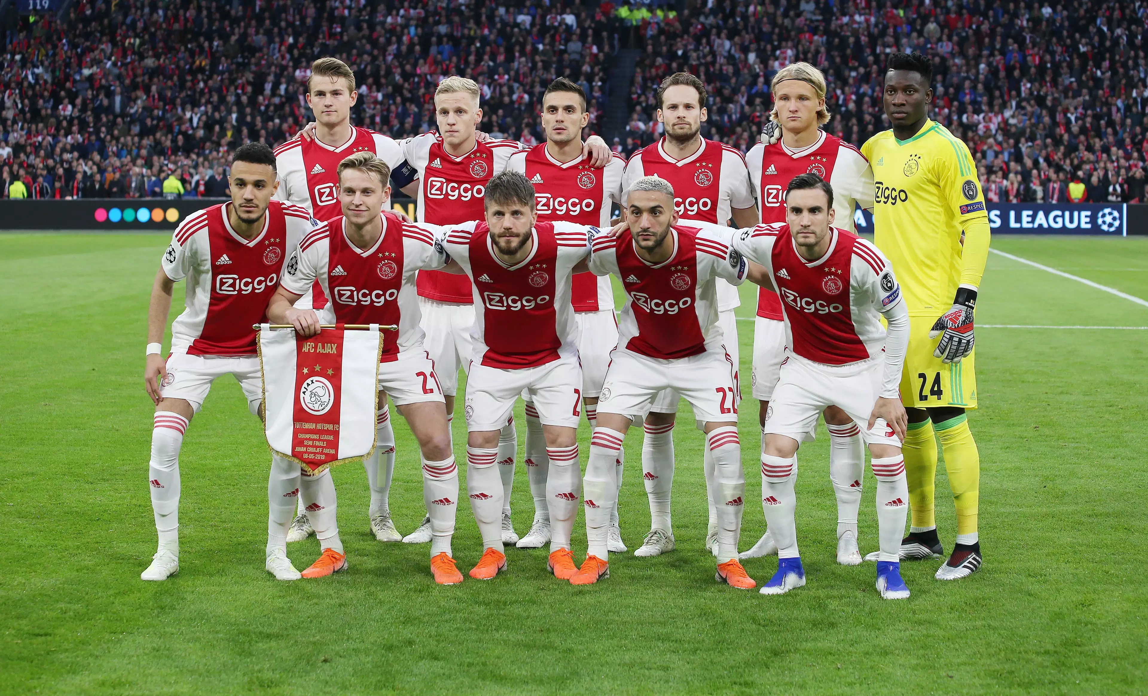 Ajax's line-up for their second leg tie against Spurs last season. (Image