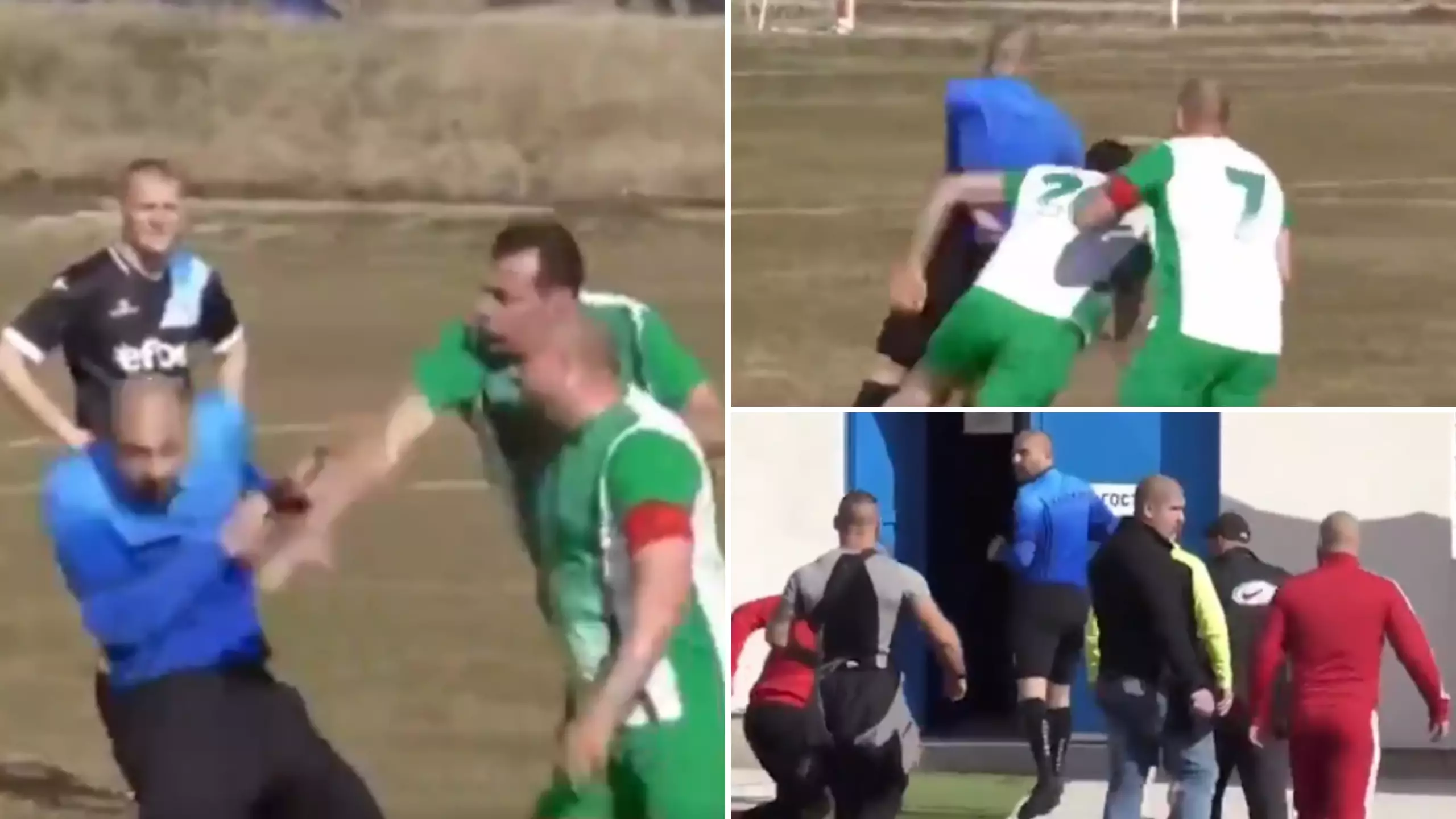 A Referee Has Been Chased Off The Pitch By Players And Other Officials And The Footage Is Unbelievable