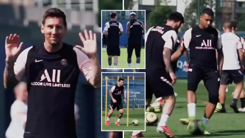 Footage Of Lionel Messi's First Training Session At Paris Saint-Germain Emerges And His Teammates Are In Awe