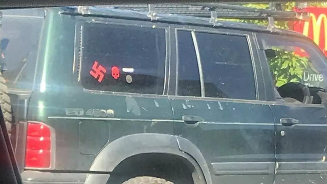 Driver Proudly Displays Nazi Sticker On Their Car In Victoria