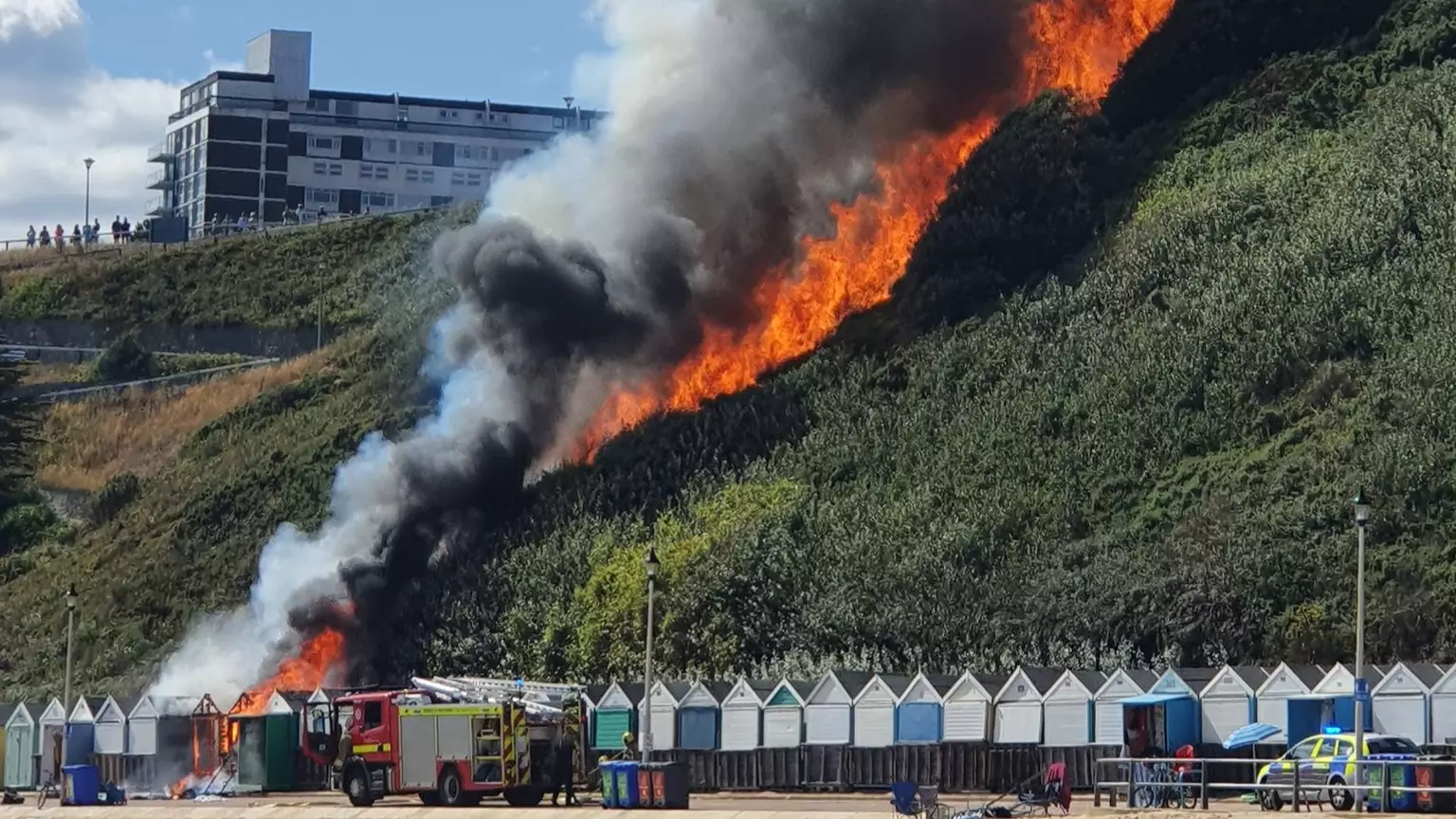 Visitors Forced To Flee Bournemouth Beach As Fire Breaks Out