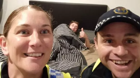 Tasmanian Cops Escort Drunk Man Home And Take A Selfie With Him