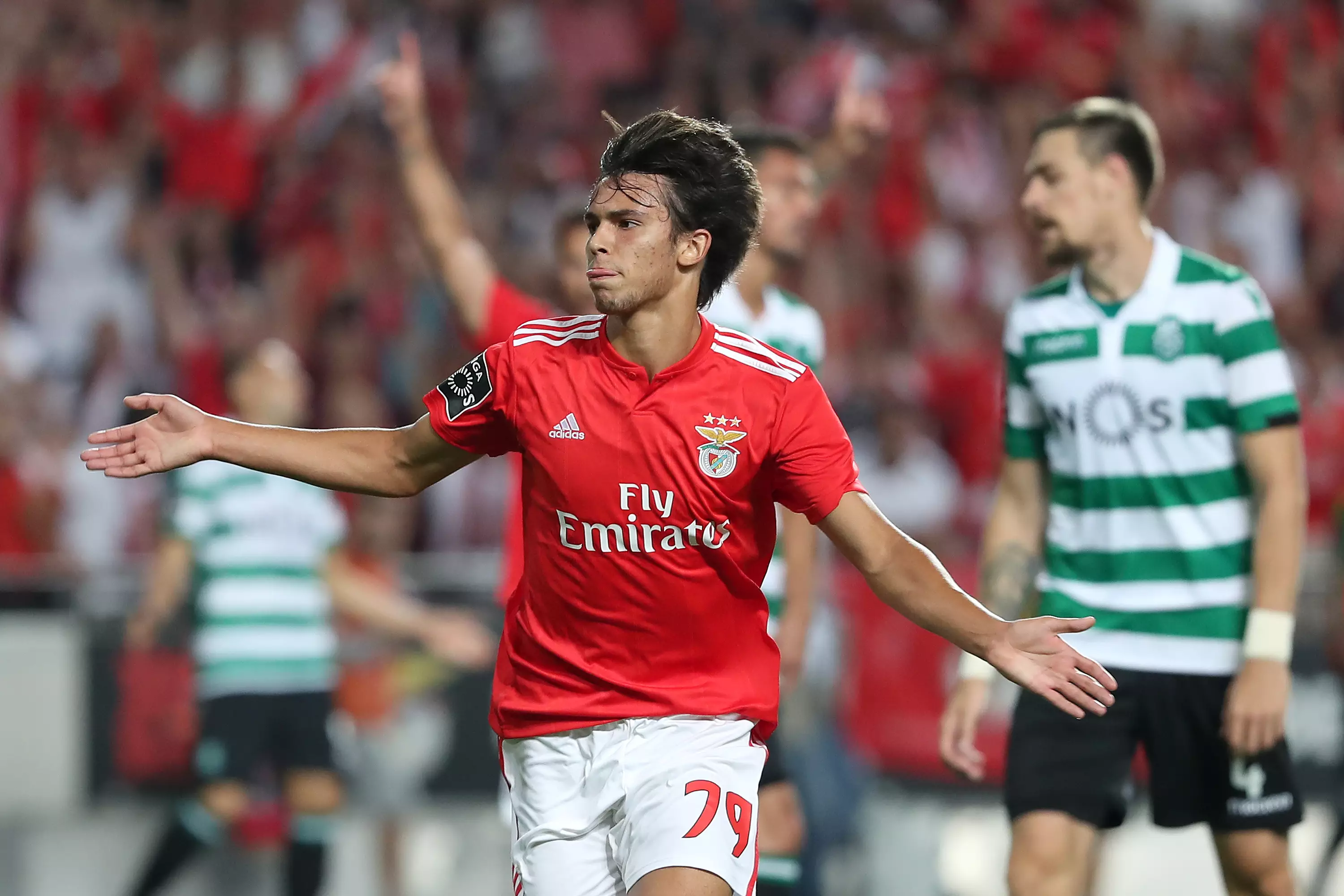 Felix celebrates his goal against Sporting. Image: PA Images