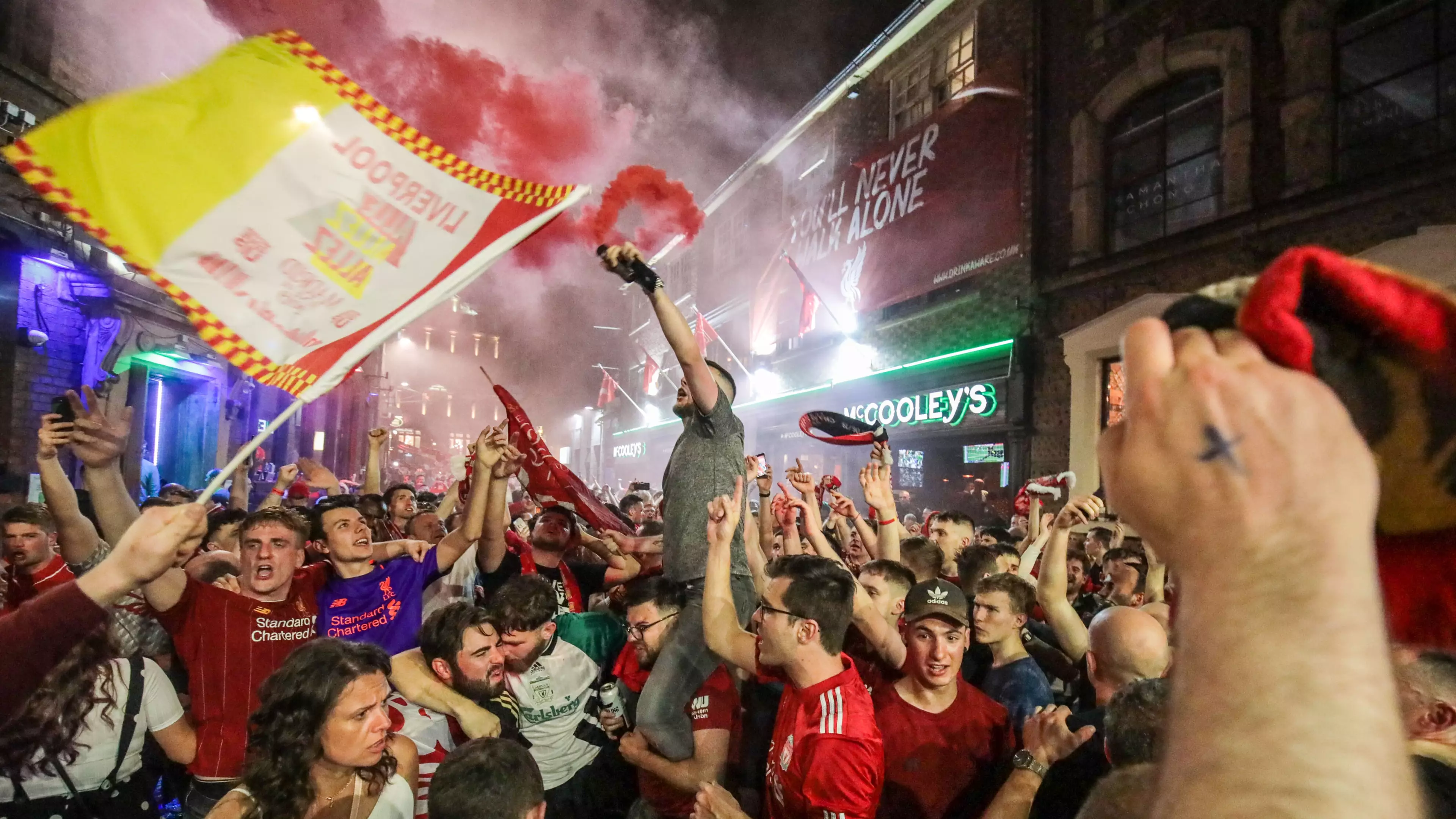 Liverpool Fans Celebrate All Night Following Champions League Win 