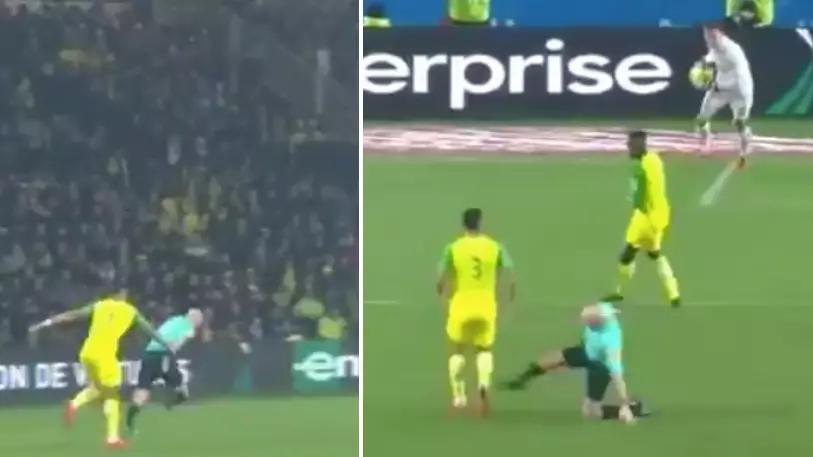 Referee Literally KICKS Player During Nantes vs Paris Saint-Germain, Then Sends Him Off