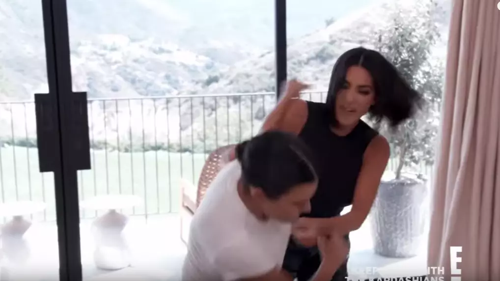 Kim Kardashian Throws Punch At Kourtney Kardashian In Dramatic 'KUWTK' Scenes