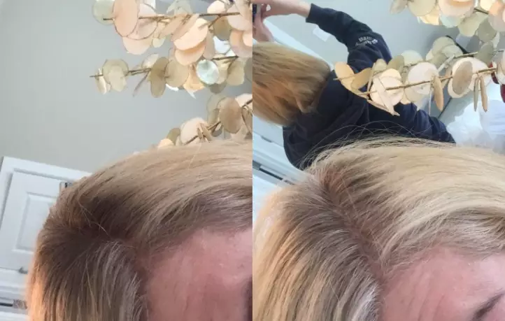 The blonde spray is less effective on dark route, but it'll still give you some light coverage (
