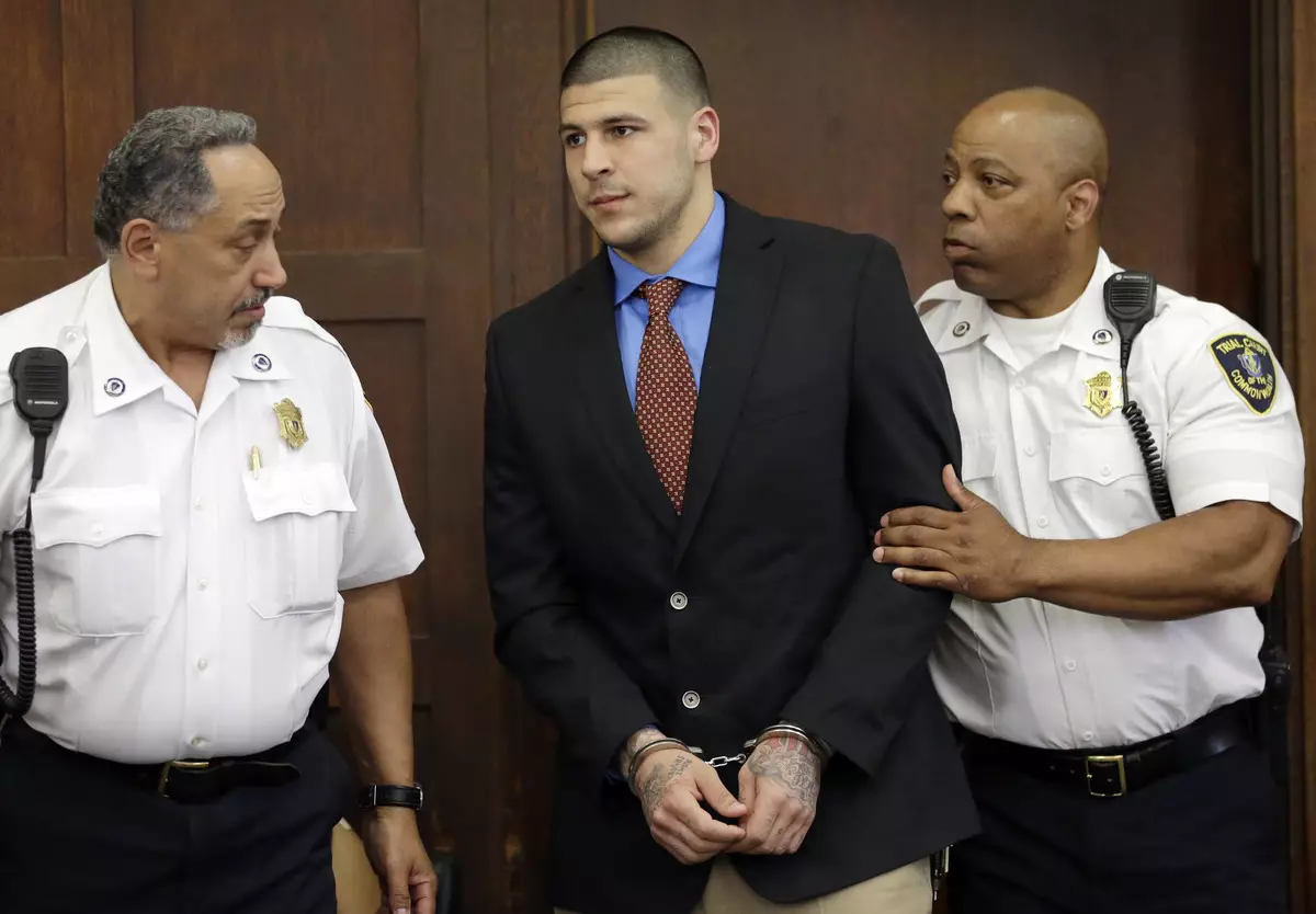Aaron Hernandez was an NFL player for New England Patriots before he was charged with murder (