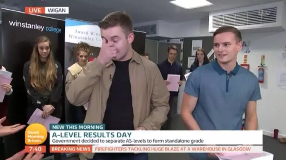 A Level Student Opens Results On Live TV And It's Not Good News 