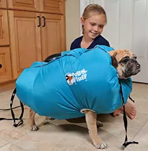 The dryer helps remove the stress from drying your dog. (