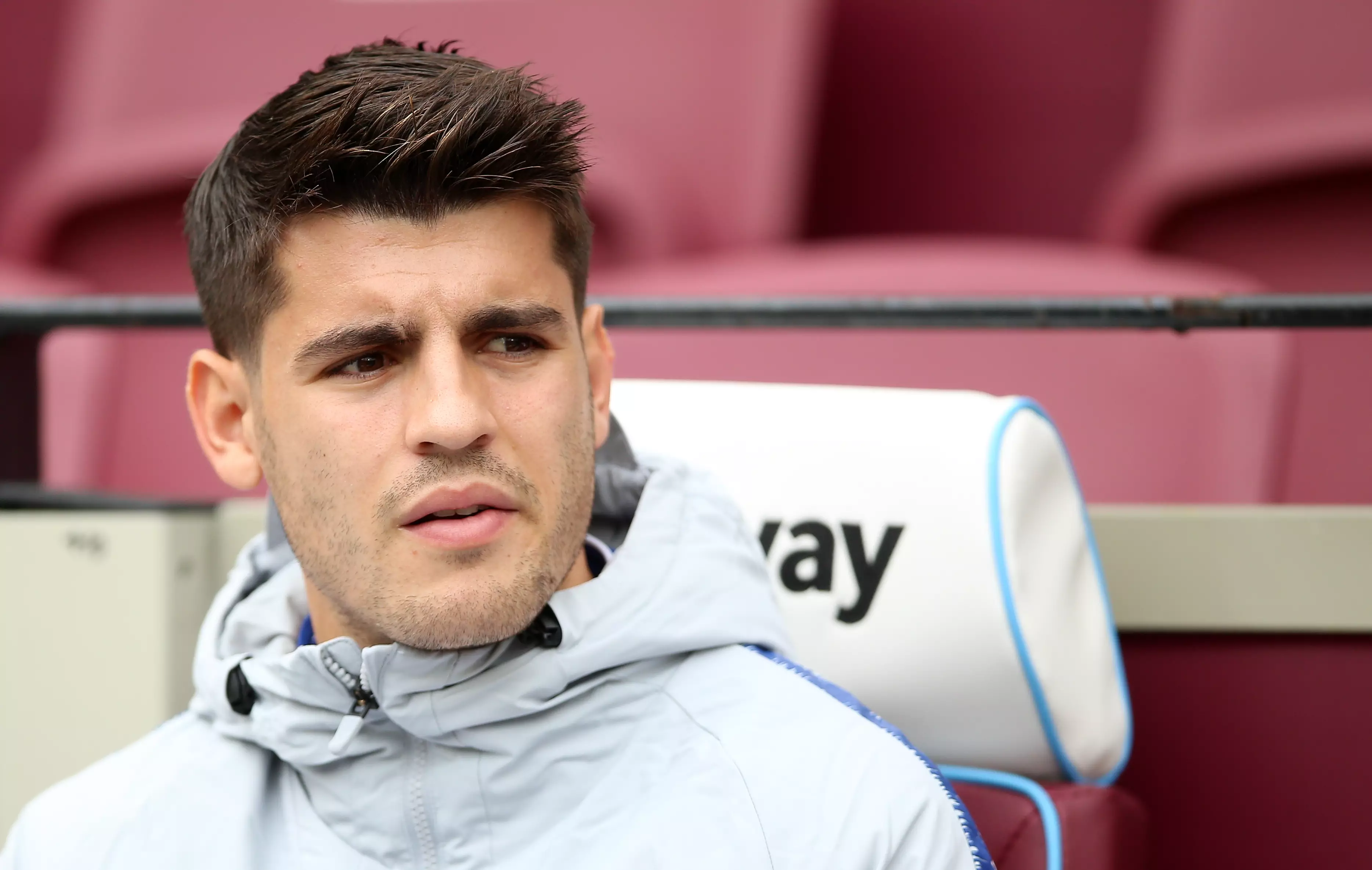 Morata has spent quite a bit of time on the bench recently. Image: PA Images