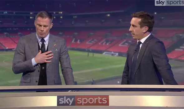 Carragher and Neville are brilliant on Sky Sports together. Image: Sky Sports