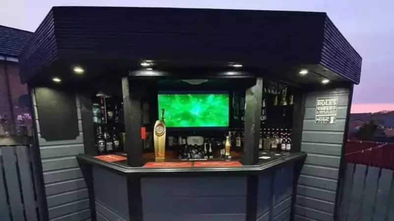 Man Makes Holiday Style Sports Bar In Back Garden