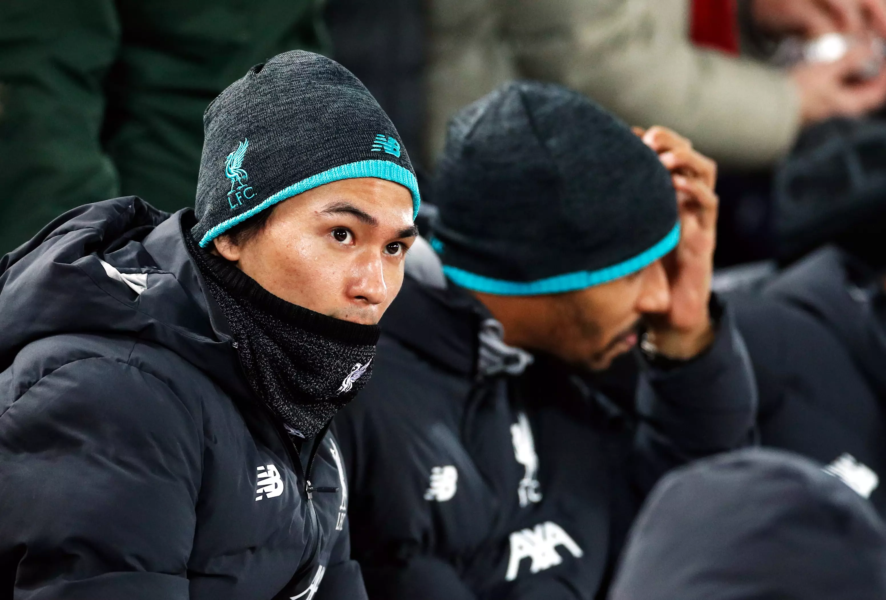 Takumi Minamino watched Liverpool's win over Sheffield United at Anfield on Thursday