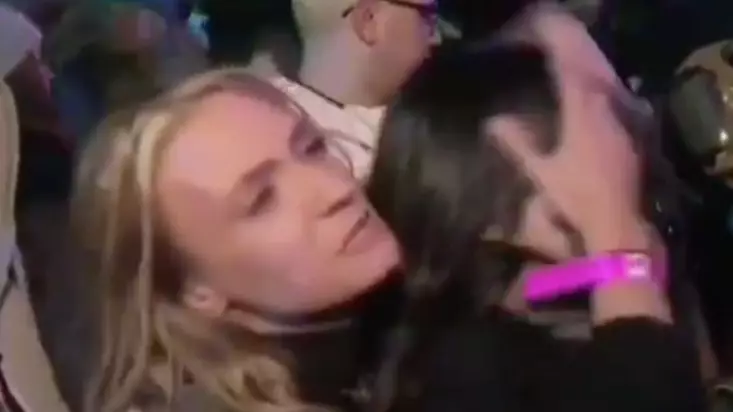 Hogmanay Party-Goer Pushes Woman Out The Way On Live TV 