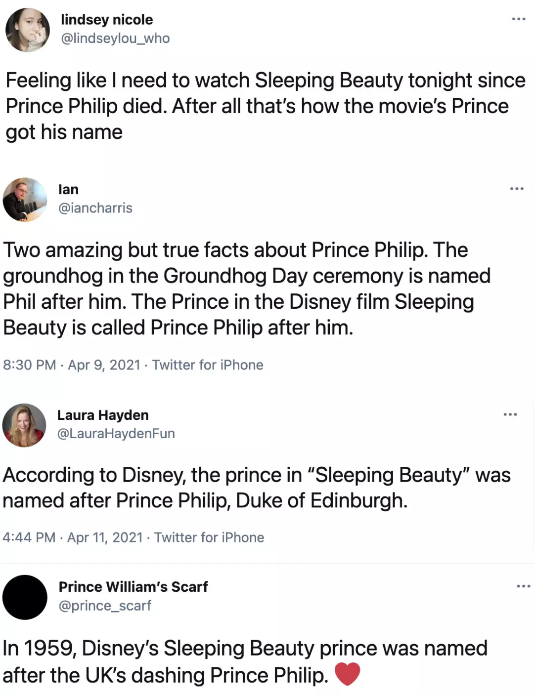Twitter reacted to the Duke of Edinburgh's death by posting about his alleged influence on the film Sleeping Beauty (