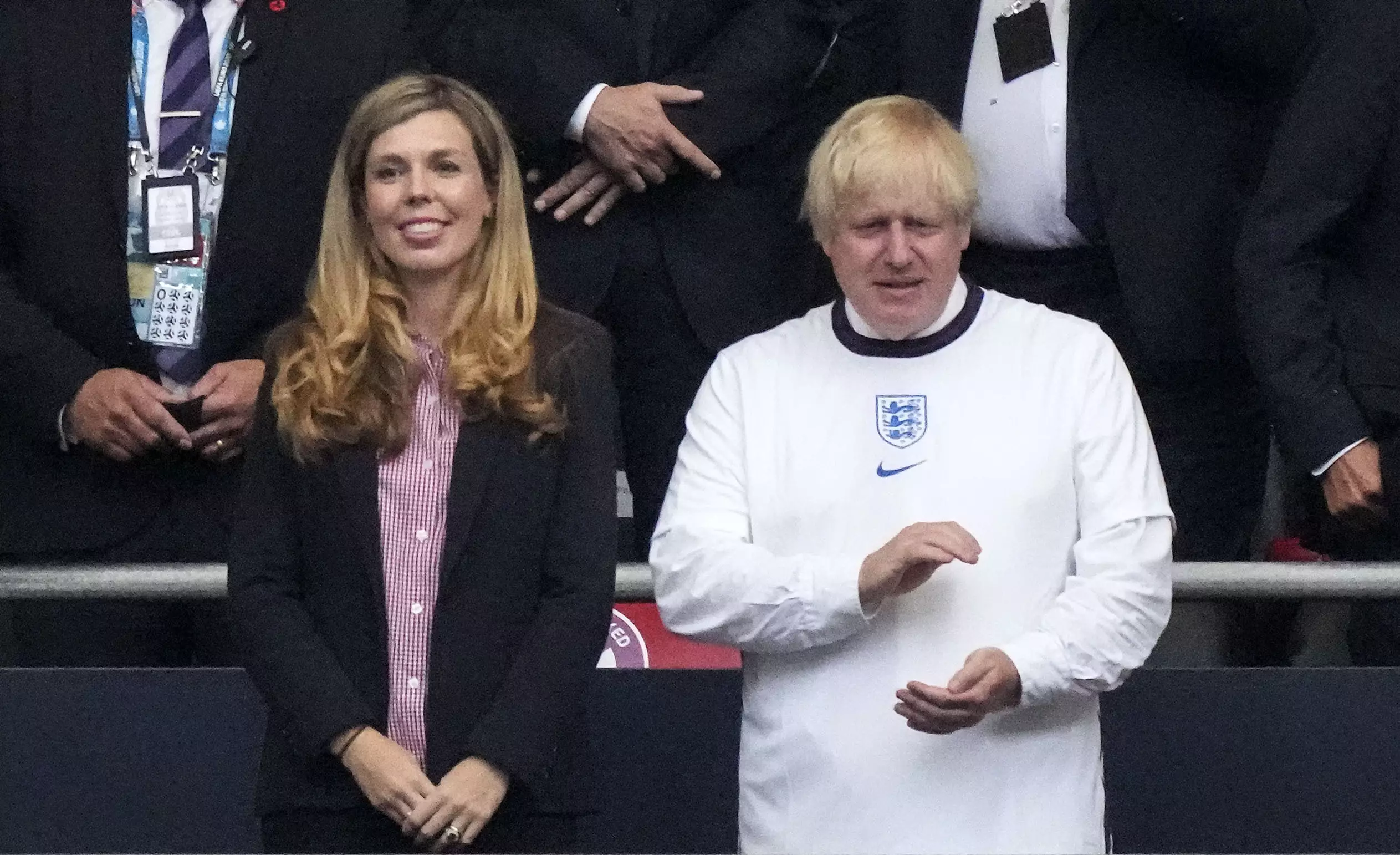Johnson was at the game on Sunday wearing an England shirt over his shirt, but he doesn't do gestures. Image: PA Images