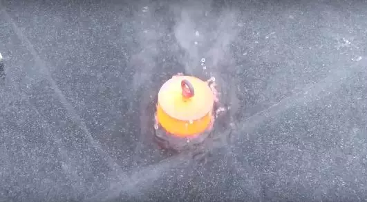 This Is What Happens When You Put Red Hot Steel Onto Frozen Lake