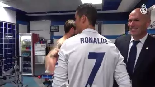 WATCH: Cristiano Ronaldo Congratulated By His Teammates For 100 CL Goals