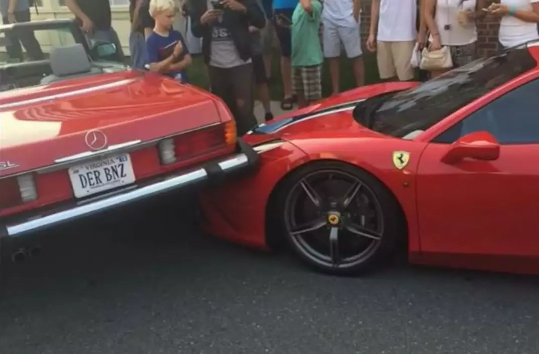 Woman Somehow Backs Over £230k Ferrari And The Aftermath Was Caught On Camera