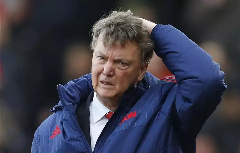 Van Gaal looks how all United fans felt watching his brand of football. Image: PA Images