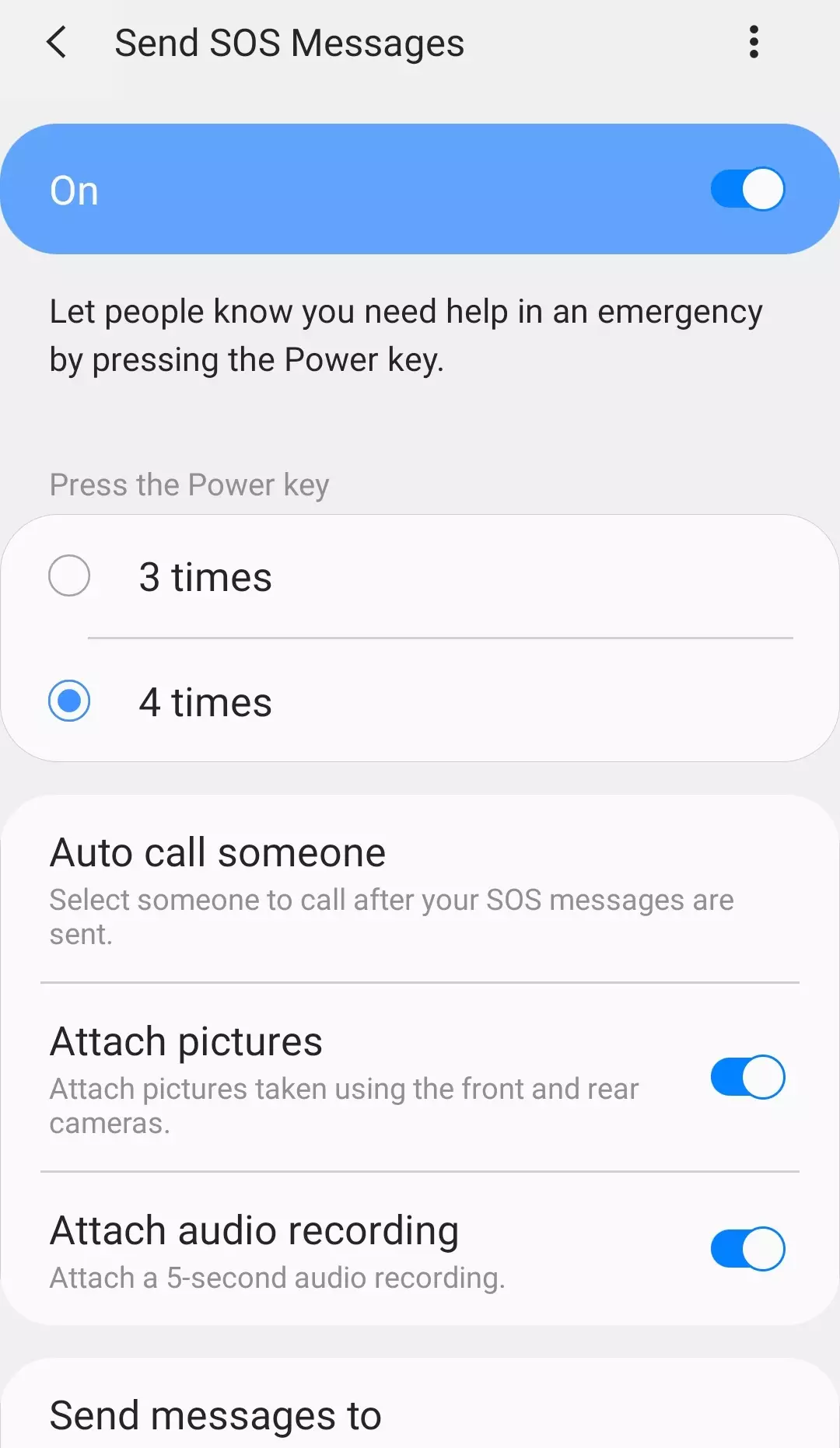 Android also has an Emergency SOS feature that can be activated (