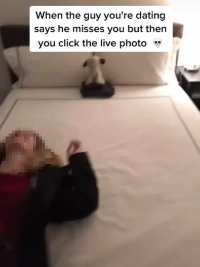 A woman was revealed on the live photo.