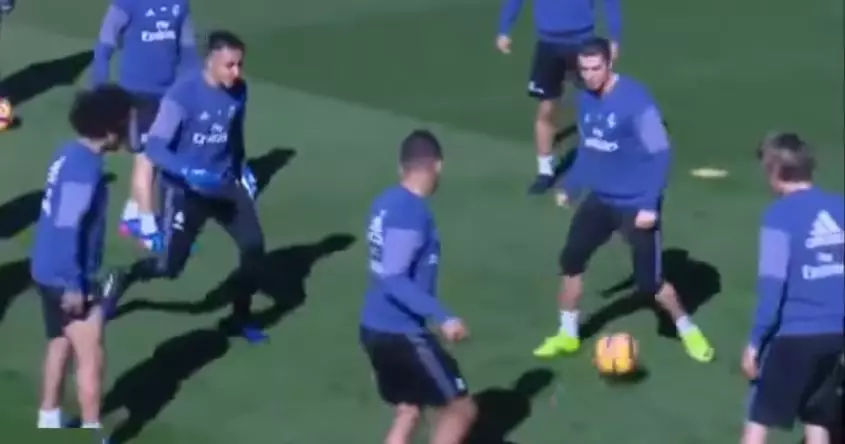 WATCH: Casemiro Mugs Off Cristiano Ronaldo In Real Madrid Training