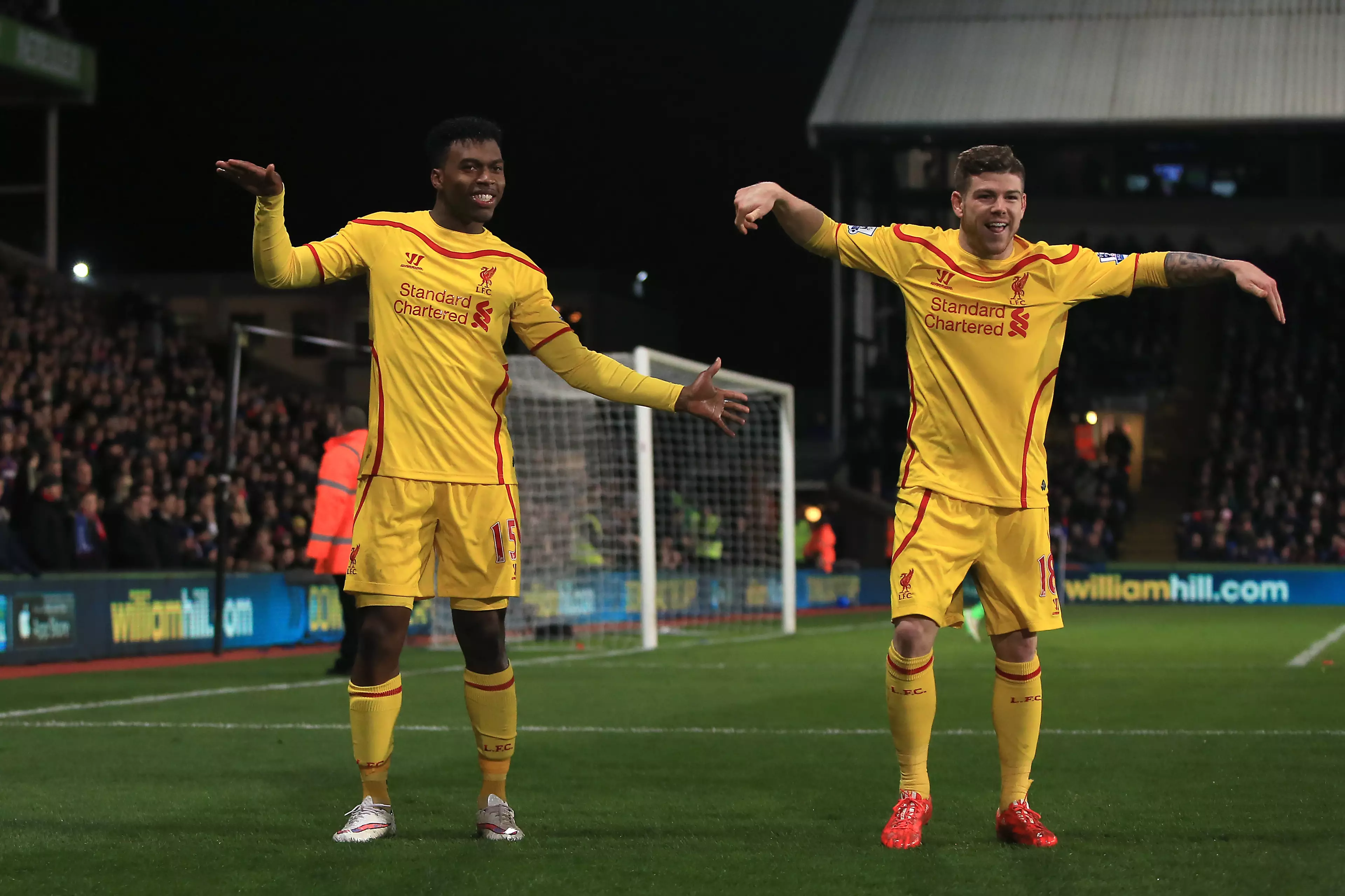 Moreno and Sturridge celebrate a goal together. mage: PA Images